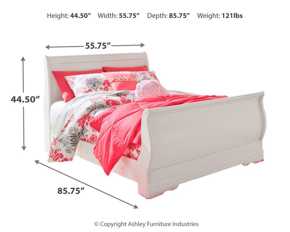 Anarasia Full Sleigh Bed - White (4)