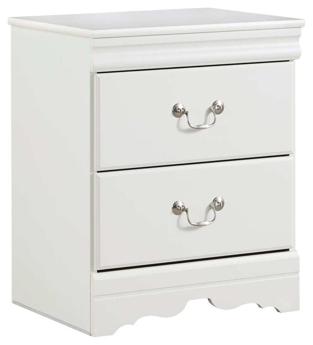 Anarasia Queen Sleigh Bed, Dresser, Mirror and Nightstand - White (4)