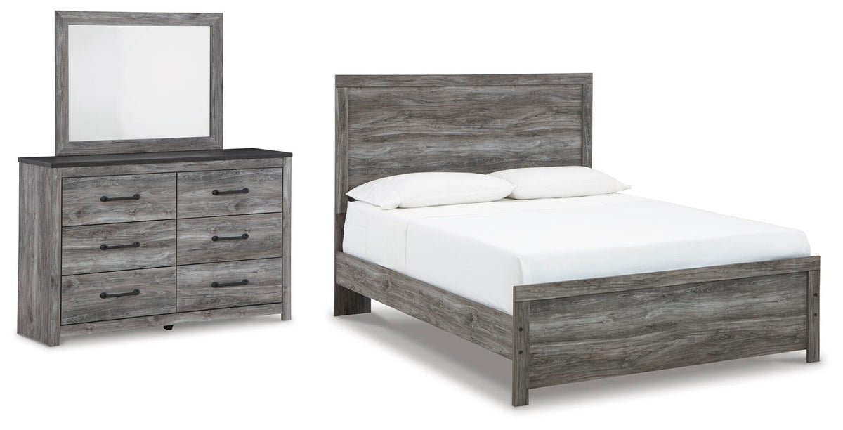 Bronyan Queen Panel Bed, Dresser and Mirror - Dark Gray (1)