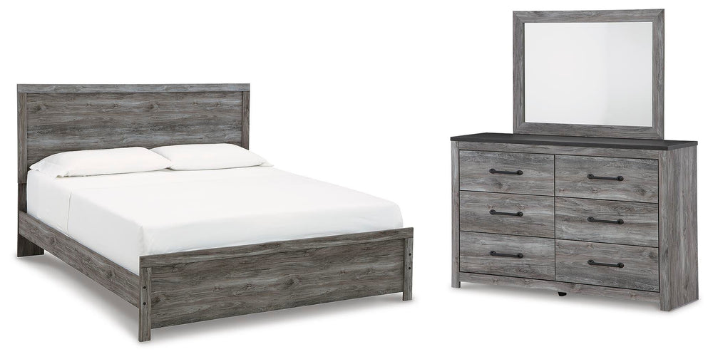 Bronyan King Panel Bed, Dresser and Mirror - Dark Gray (1)
