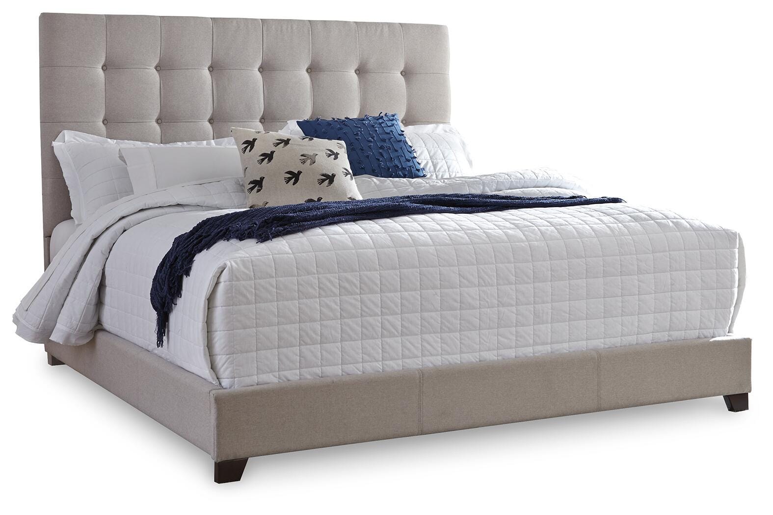 Dolante King Upholstered Bed - Beige (1)