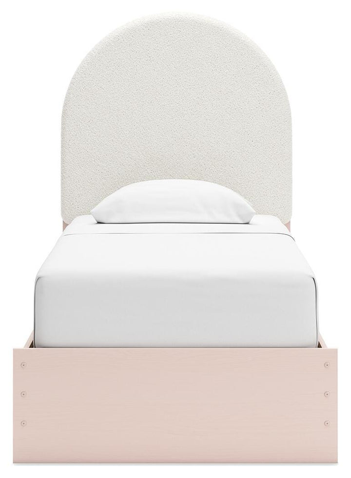 Wistenpine Twin Upholstered Panel Bed - Pink (5)