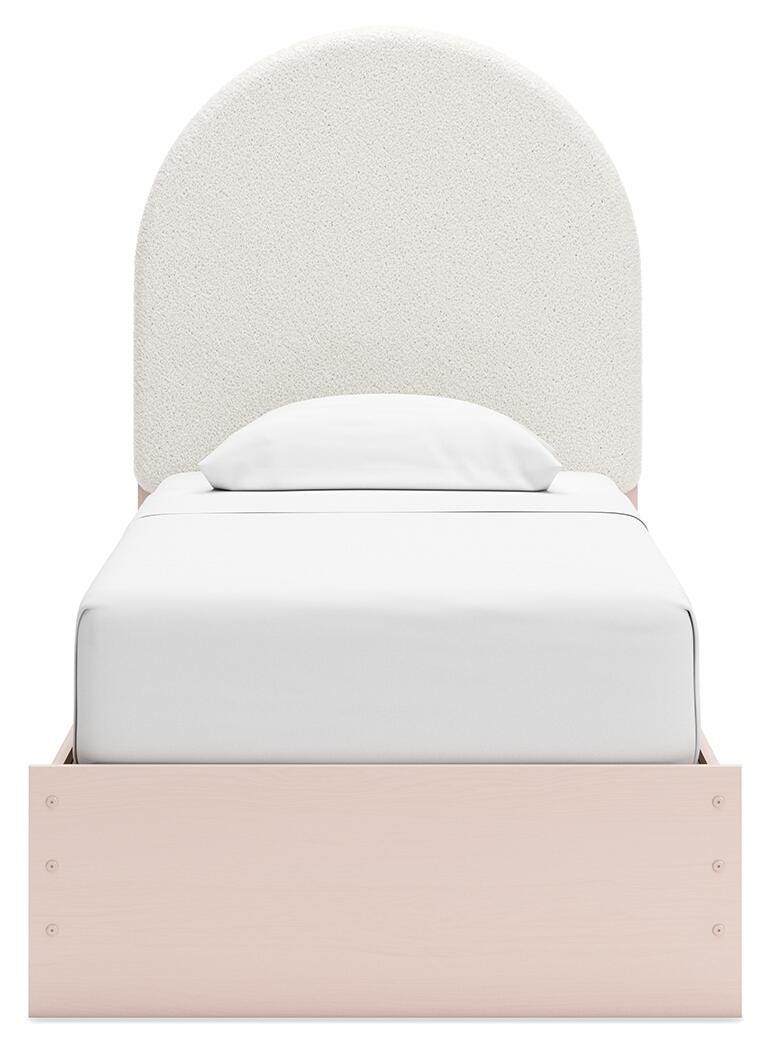 Wistenpine Twin Upholstered Panel Bed - Pink (5)