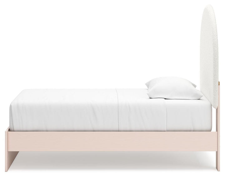 Wistenpine Twin Upholstered Panel Bed - Pink (7)
