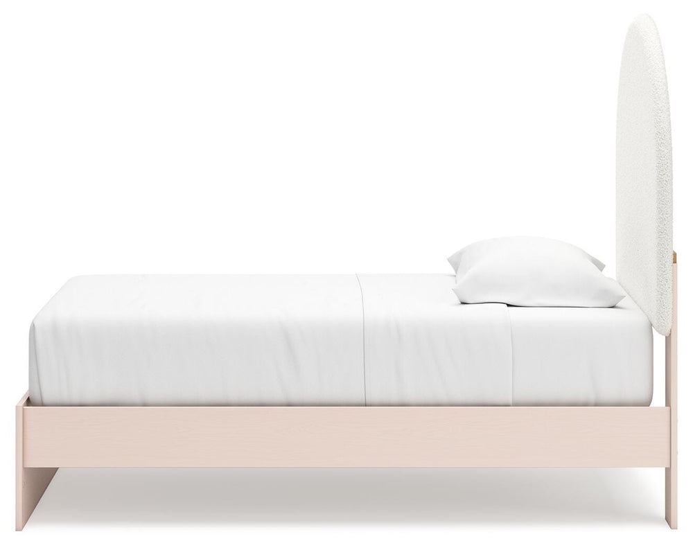 Wistenpine Twin Upholstered Panel Bed - Pink (7)