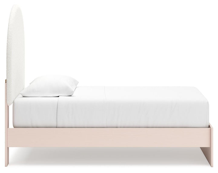 Wistenpine Twin Upholstered Panel Bed - Pink (8)