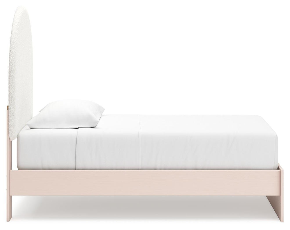 Wistenpine Twin Upholstered Panel Bed - Pink (8)