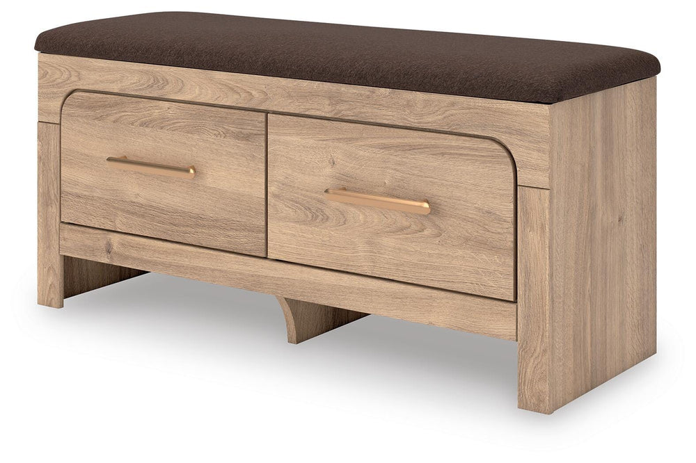 Kinlanni Bedroom Storage Bench - Light Brown (6)