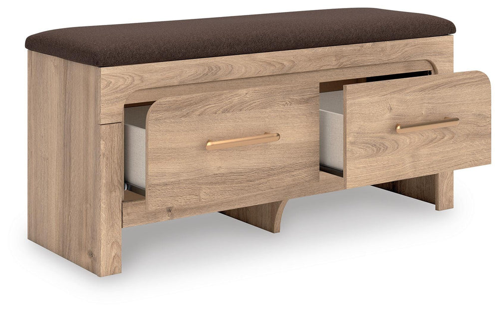 Kinlanni Bedroom Storage Bench - Light Brown (4)