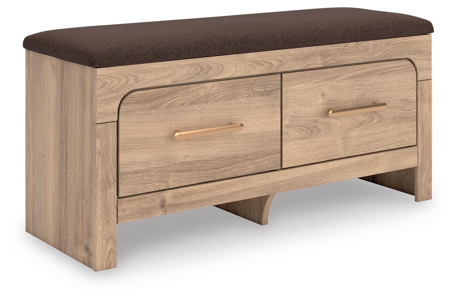 Kinlanni Bedroom Storage Bench - Light Brown (1)