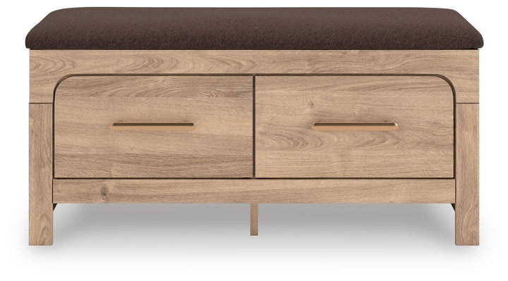 Kinlanni Bedroom Storage Bench - Light Brown (5)