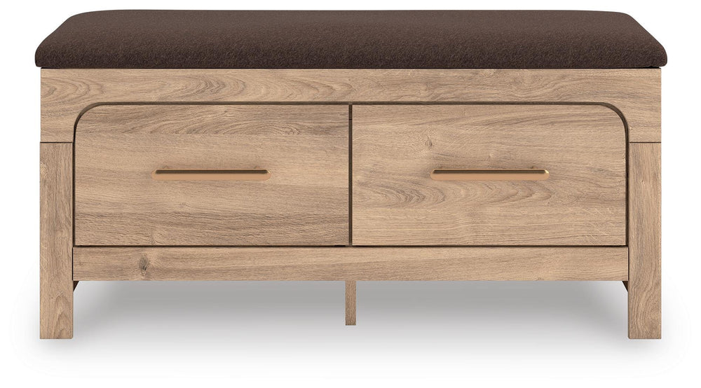 Kinlanni Bedroom Storage Bench - Light Brown (5)