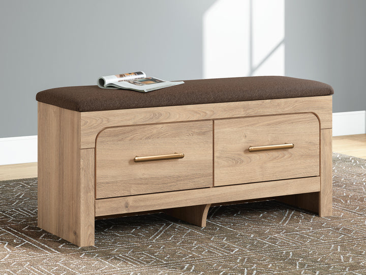 Kinlanni Bedroom Storage Bench - Light Brown (2)