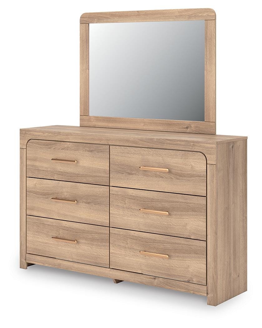 Kinlanni Dresser and Mirror - Light Brown (4)