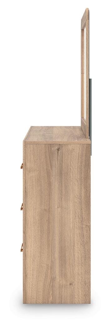 Kinlanni Dresser and Mirror - Light Brown (7)