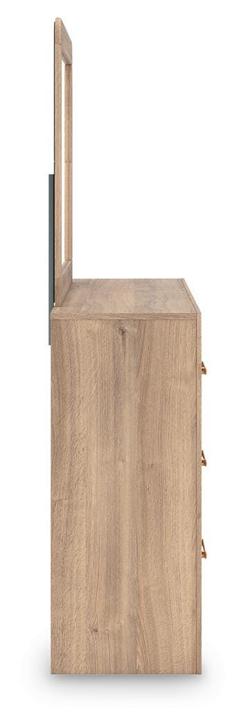 Kinlanni Dresser and Mirror - Light Brown (5)