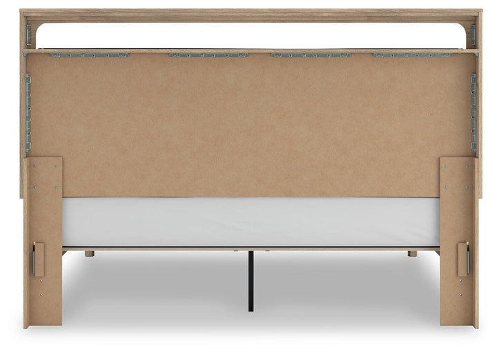 Kinlanni King Upholstered Platform Bed - Tan (7)