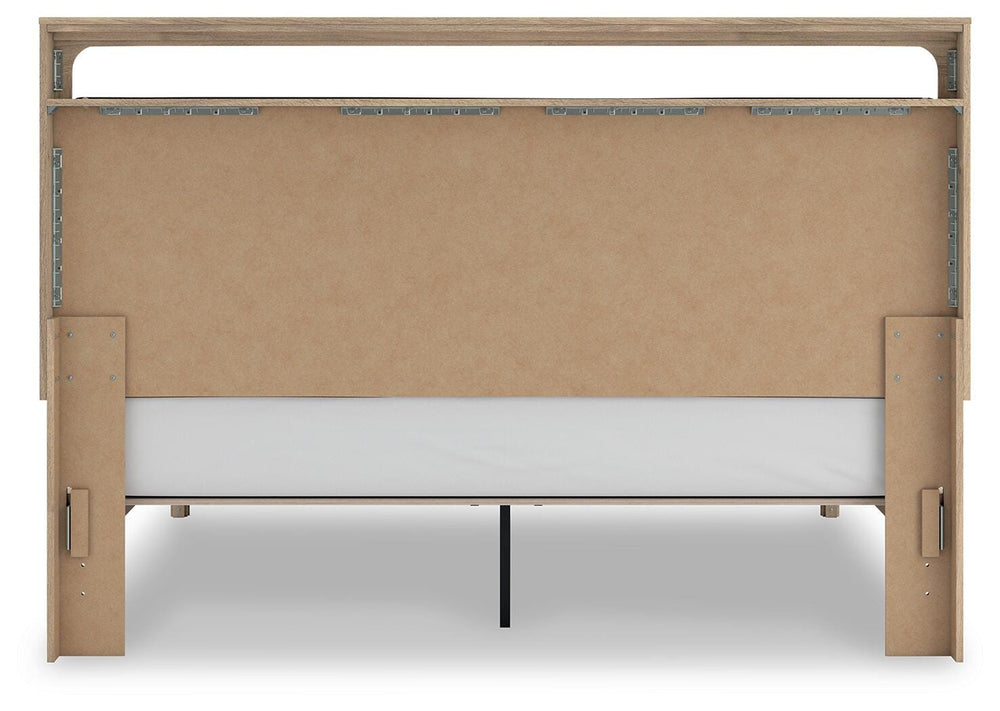 Kinlanni King Upholstered Platform Bed - Tan (7)