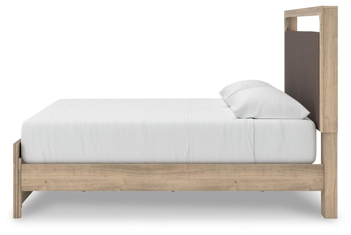 Kinlanni King Upholstered Platform Bed - Tan (8)