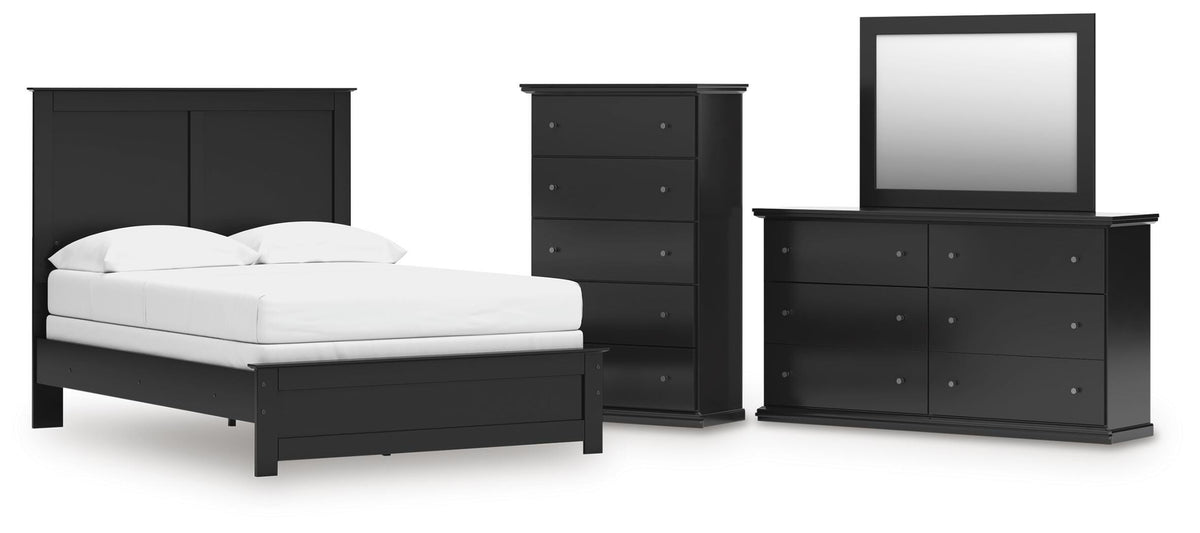 Maribel Full Panel Bed, Dresser, Mirror and Chest (1)