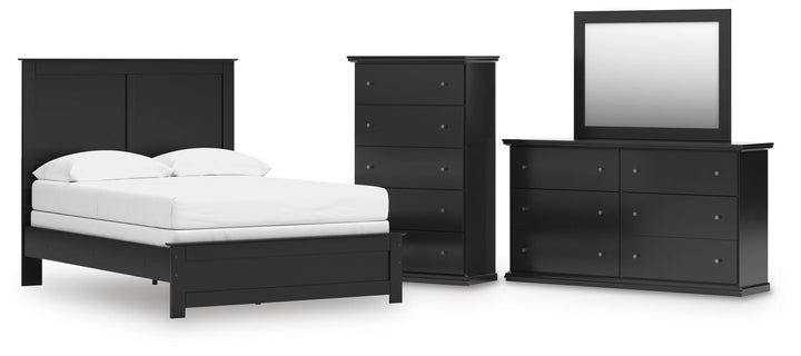 Maribel Full Panel Bed, Dresser, Mirror and Chest (1)