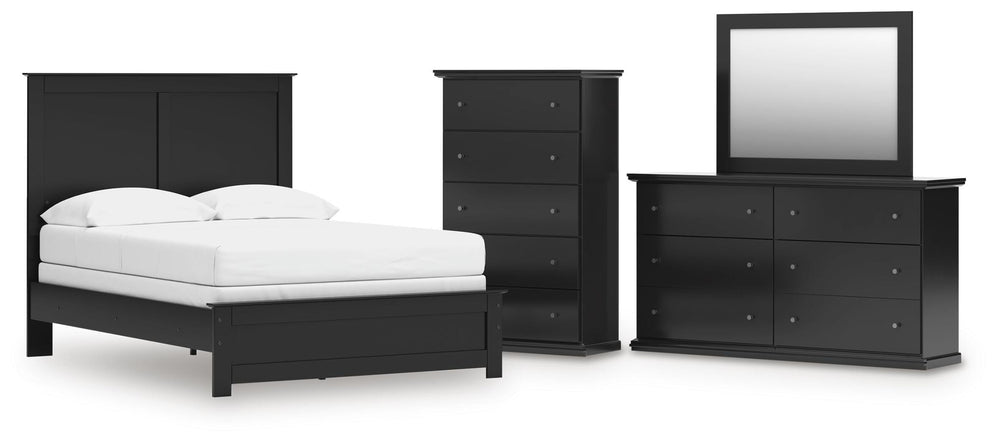 Maribel Full Panel Bed, Dresser, Mirror and Chest (1)