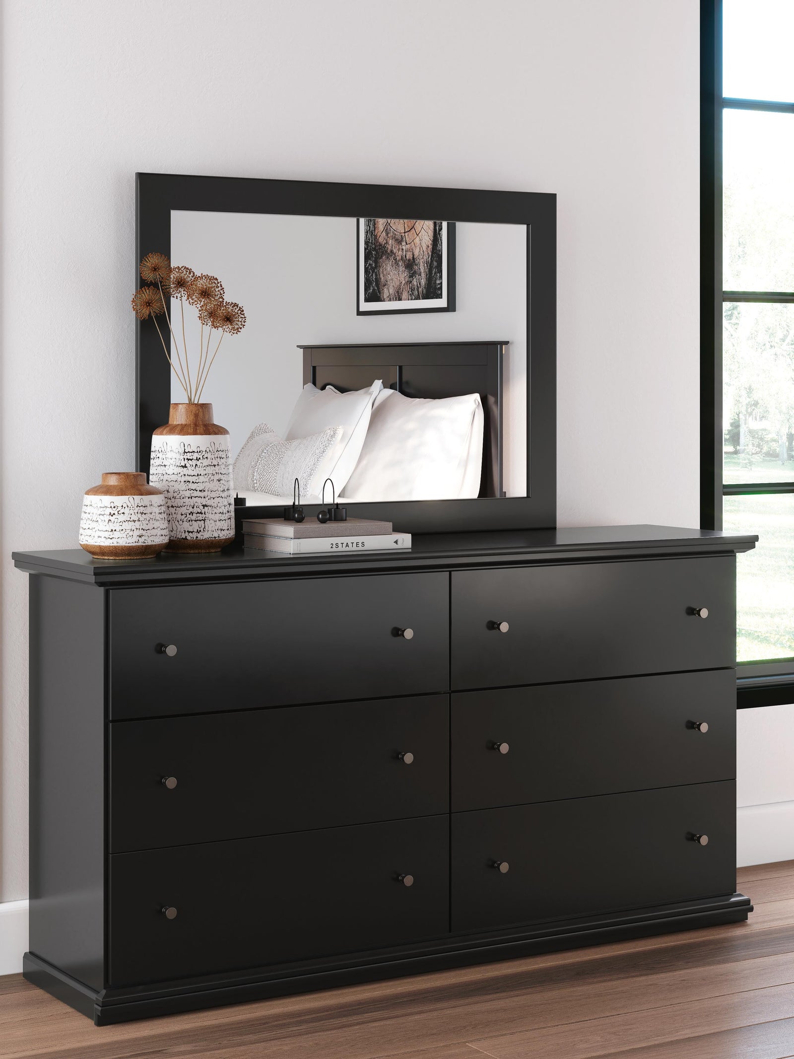 Maribel Dresser and Mirror - Black (2)