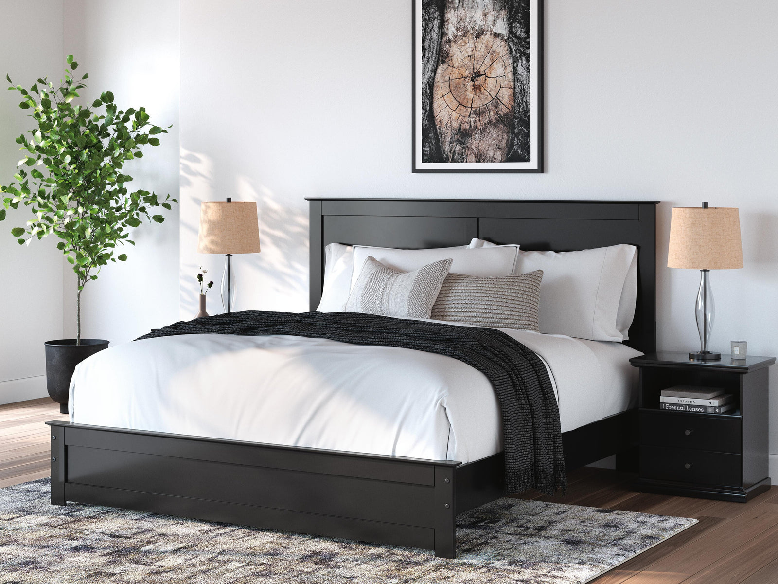Maribel King Panel Bed - Black (1)