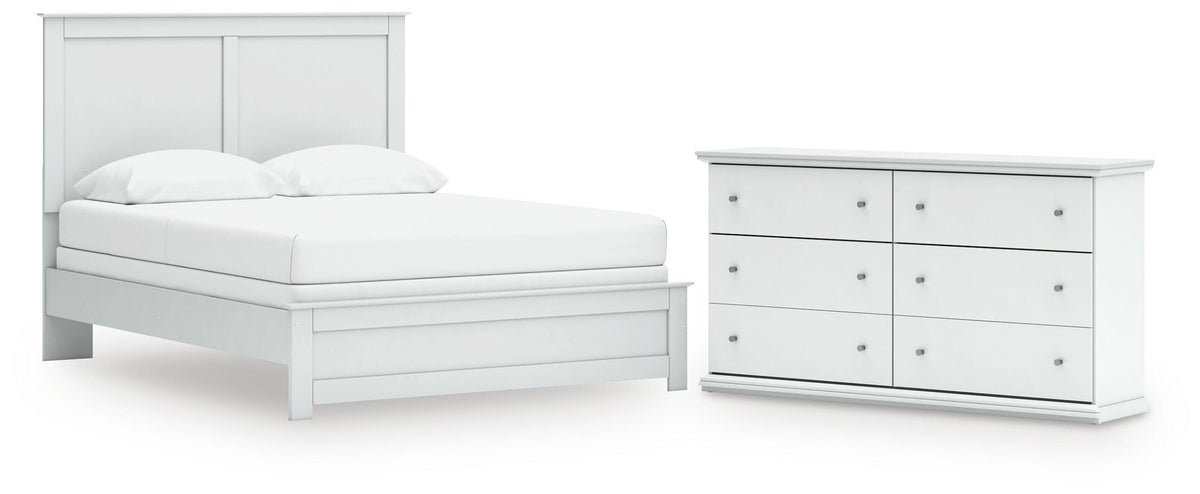 Bostwick Shoals Queen Panel Bed and Dresser - White (1)
