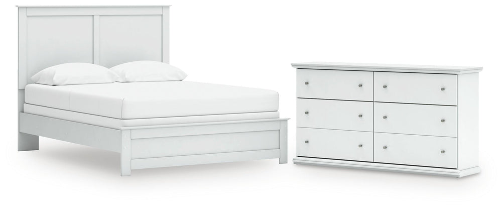 Bostwick Shoals Queen Panel Bed and Dresser - White (1)