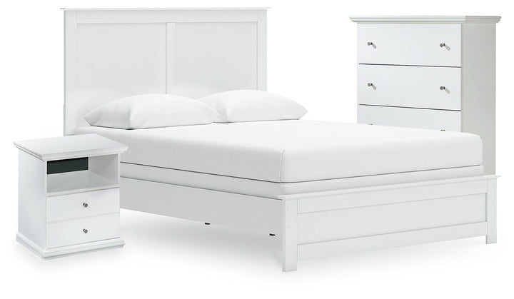 Bostwick Shoals Queen Panel Bed, Cheat and Nightstand - White (1)