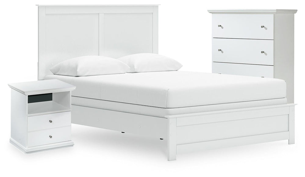 Bostwick Shoals Queen Panel Bed, Cheat and Nightstand - White (1)