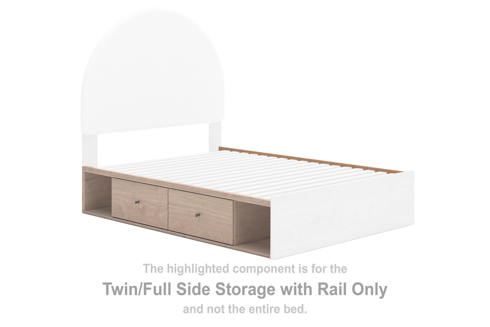 Arloster Twin/Full Side Storage with Rail - Beige (1)