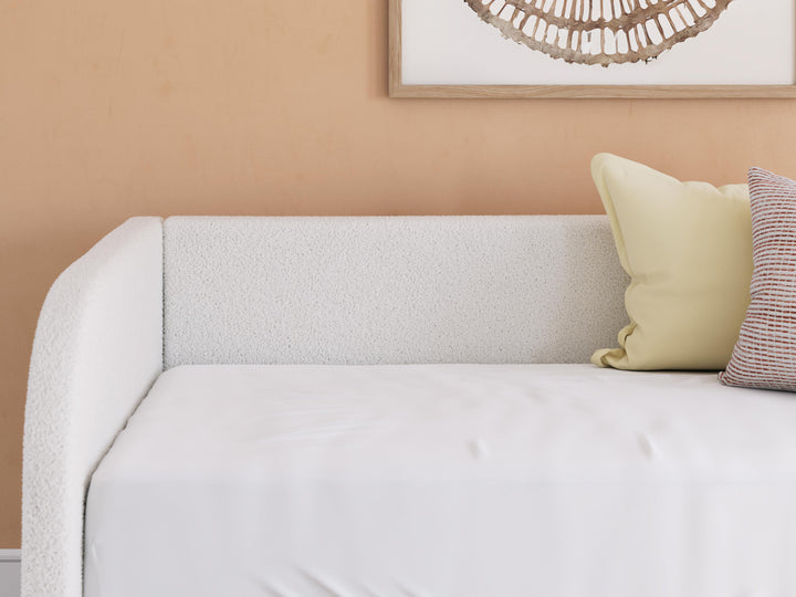 Arloster Twin Upholstered Day Bed with Storage - Beige (10)