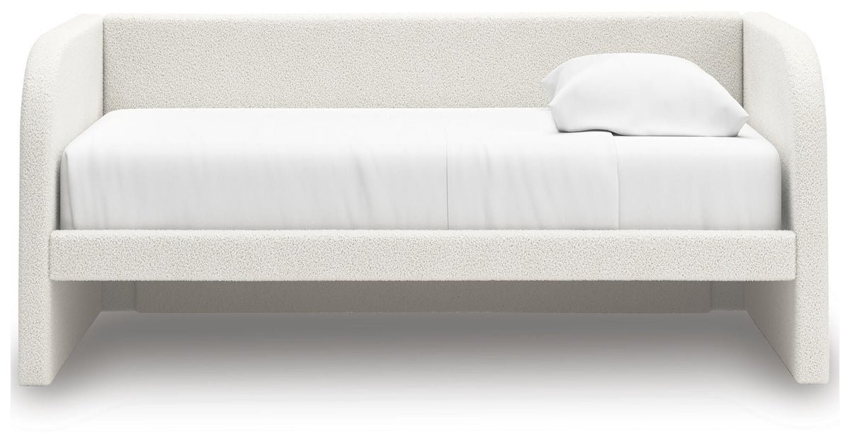 Arloster Twin Upholstered Day Bed, Dresser and Mirror (2)