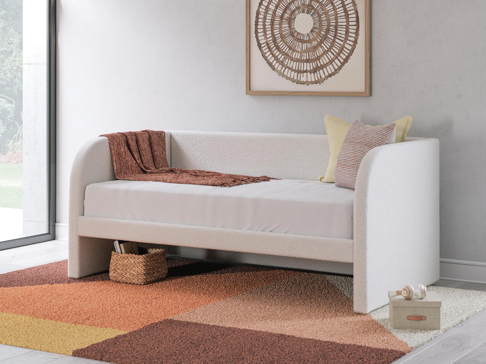 Arloster Twin Upholstered Day Bed - Beige (2)
