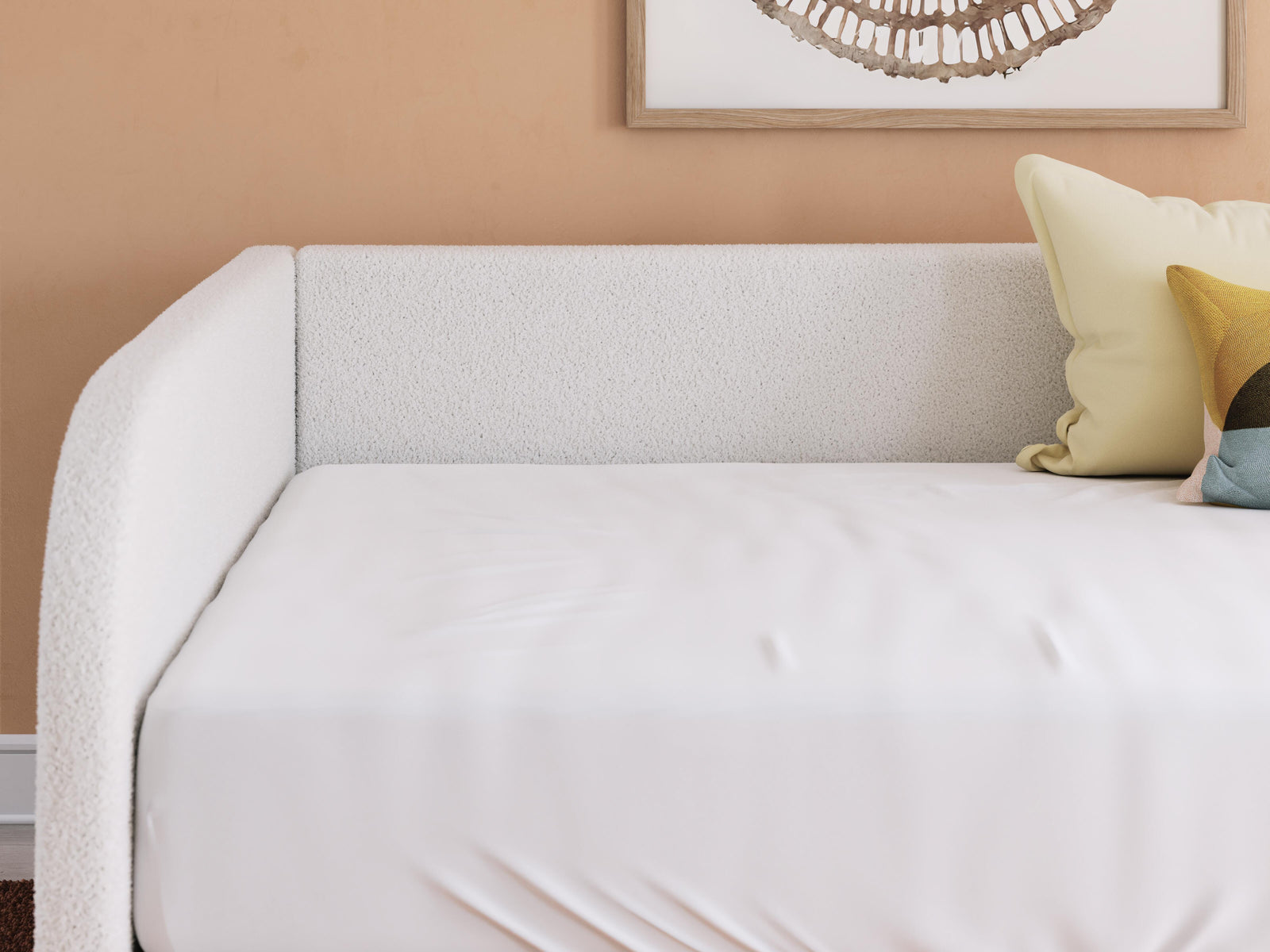 Arloster Full Upholstered Day Bed with Storage - Beige (2)