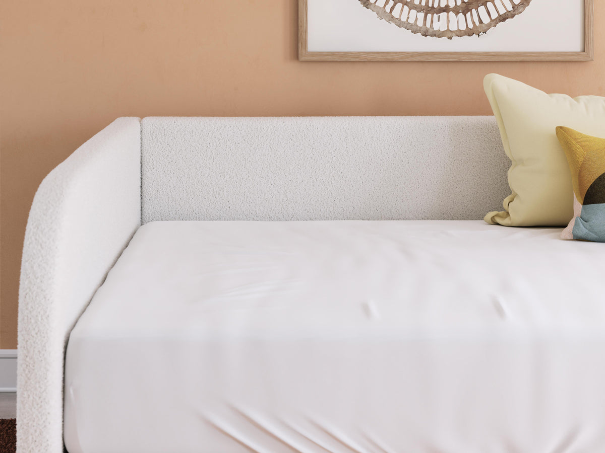 Arloster Full Upholstered Day Bed with Storage - Beige (2)