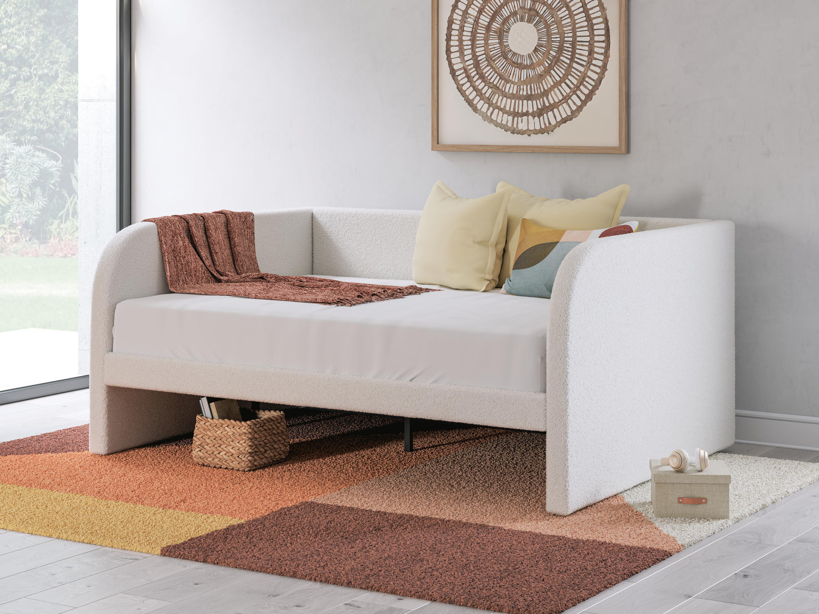 Arloster Full Upholstered Day Bed - Beige (2)