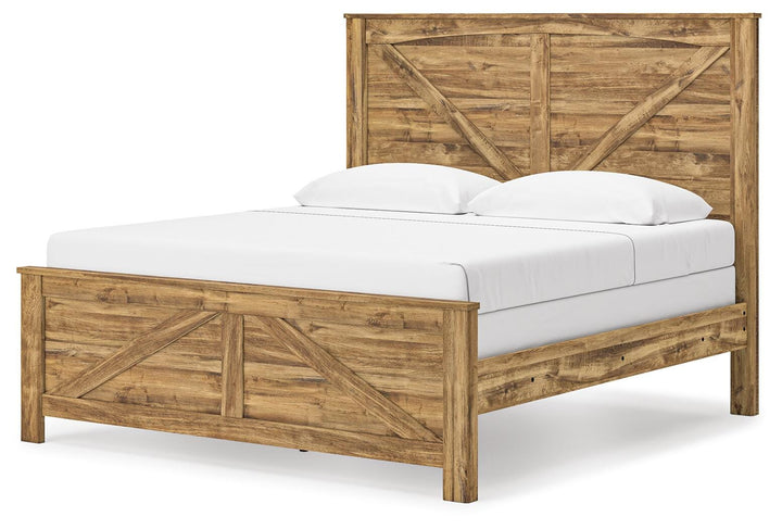 Maystonna King Crossbuck Panel Bed - Brown (3)