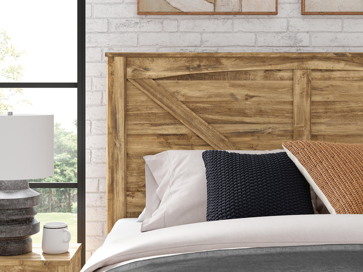 Maystonna King Crossbuck Panel Bed - Brown (9)