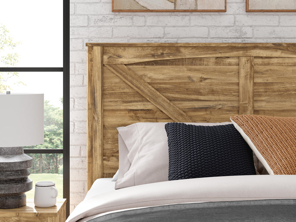 Maystonna King Crossbuck Panel Bed - Brown (9)