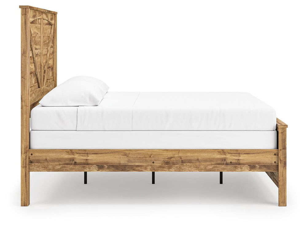 Maystonna King Crossbuck Panel Bed - Brown (8)