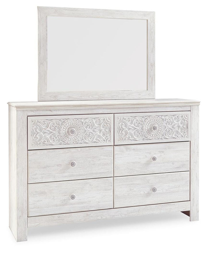 Paxberry Dresser and Mirror - Whitewash (1)