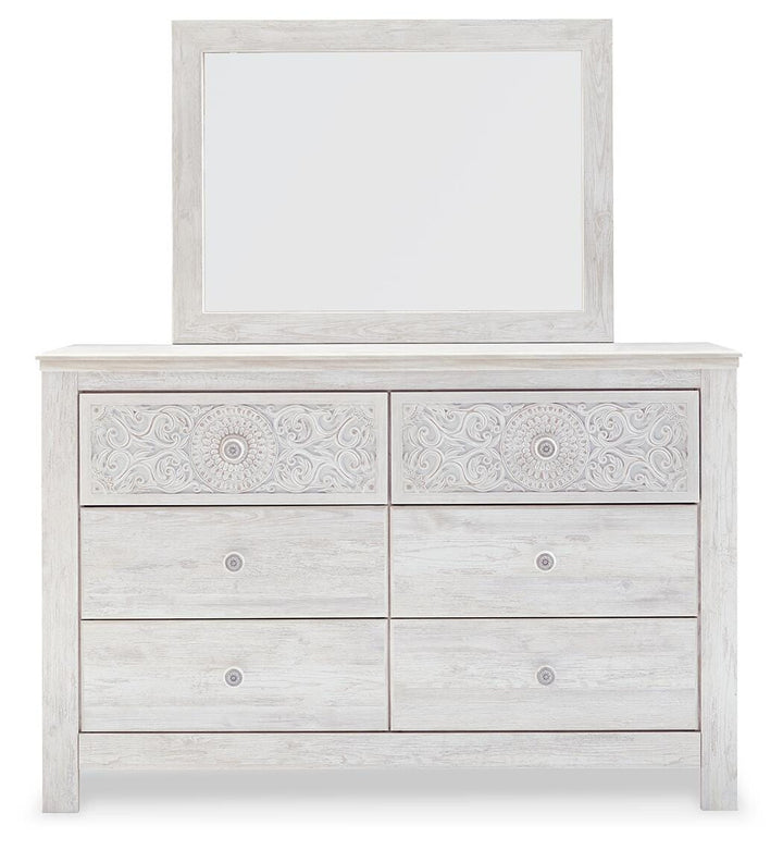 Paxberry Dresser and Mirror - Whitewash (3)