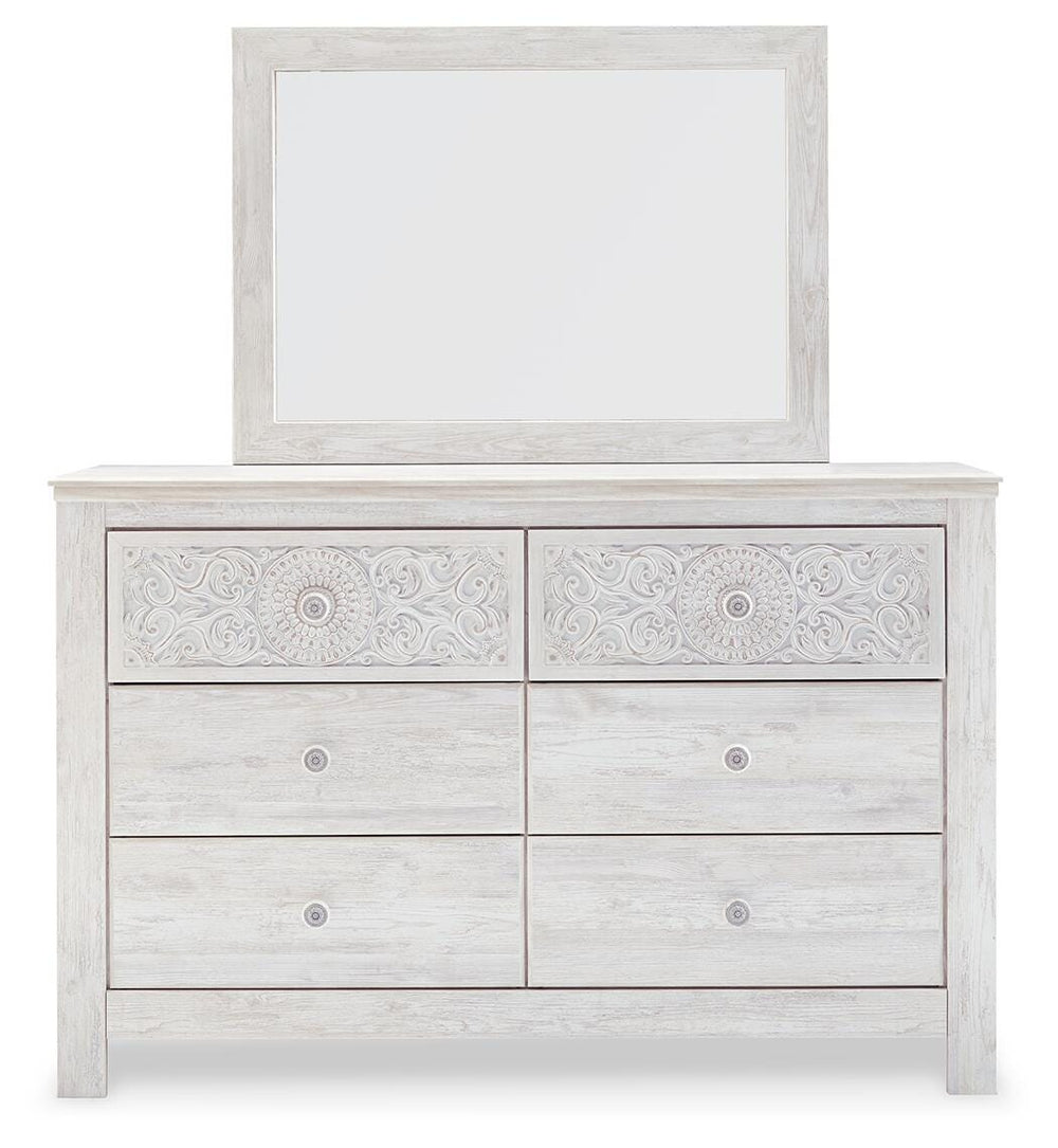 Paxberry Dresser and Mirror - Whitewash (3)