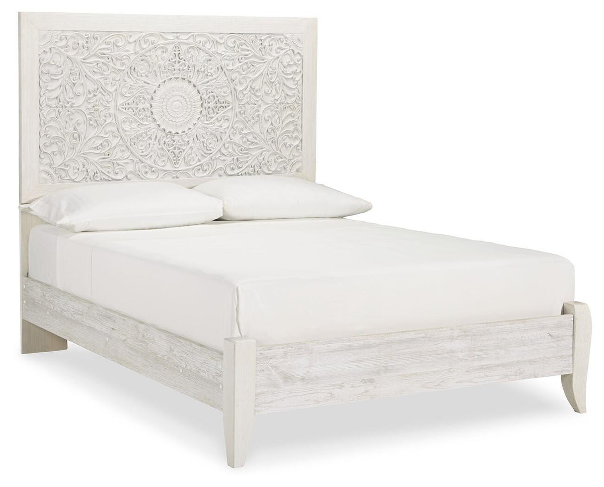 Paxberry Full Panel Bed - Whitewash (1)