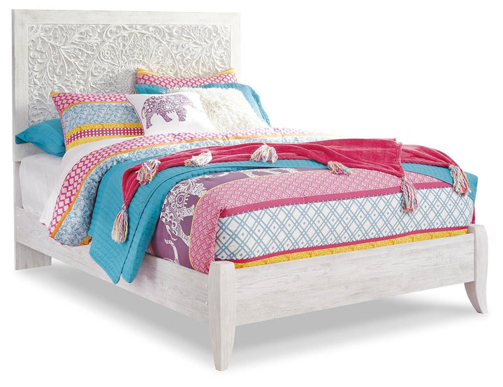 Paxberry Full Panel Bed, Chest and Nightstand - Whitewash (11)