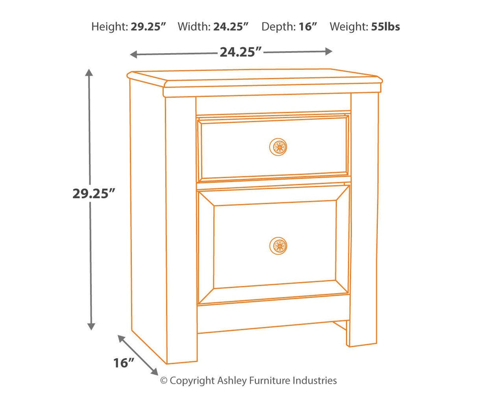Paxberry Nightstand - Whitewash (4)
