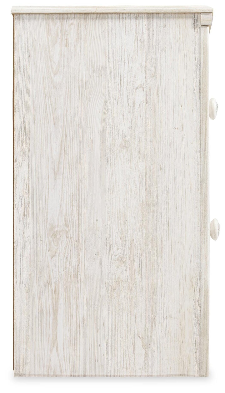 Paxberry Full Panel Bed and Nightstand - Whitewash (8)